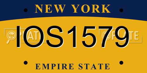 IOS1579 New York License Plate