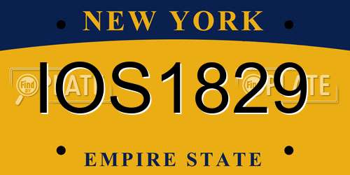 IOS1829 New York License Plate