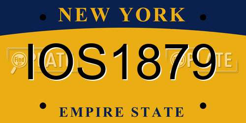 IOS1879 New York License Plate