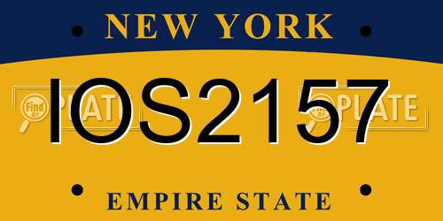 IOS2157 New York License Plate