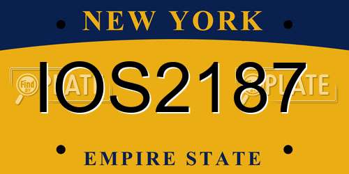 IOS2187 New York License Plate