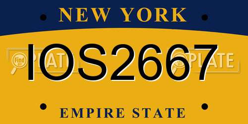 IOS2667 New York License Plate