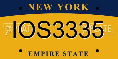 IOS3335 New York License Plate