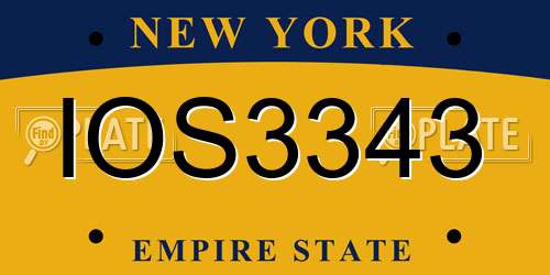 IOS3343 New York License Plate