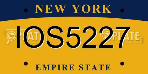 IOS5227 New York License Plate
