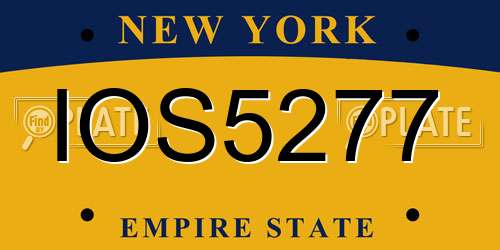 IOS5277 New York License Plate