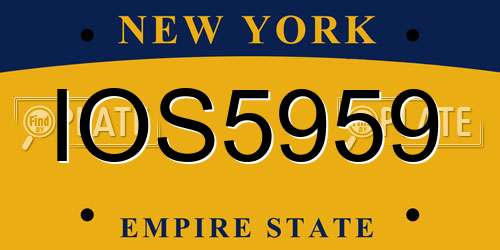 IOS5959 New York License Plate
