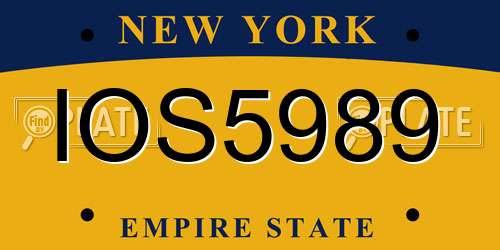IOS5989 New York License Plate