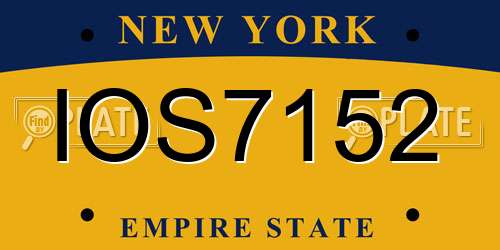 IOS7152 New York License Plate