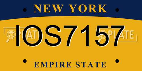 IOS7157 New York License Plate