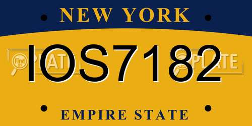 IOS7182 New York License Plate