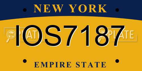 IOS7187 New York License Plate