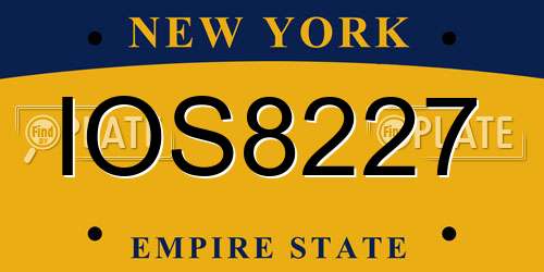 IOS8227 New York License Plate