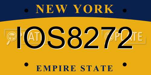 IOS8272 New York License Plate