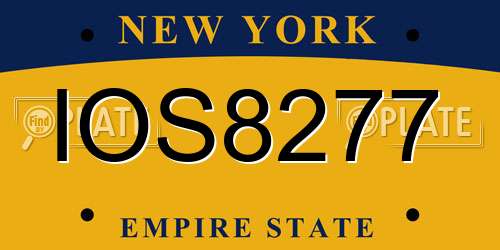IOS8277 New York License Plate