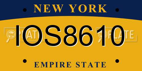 IOS8610 New York License Plate