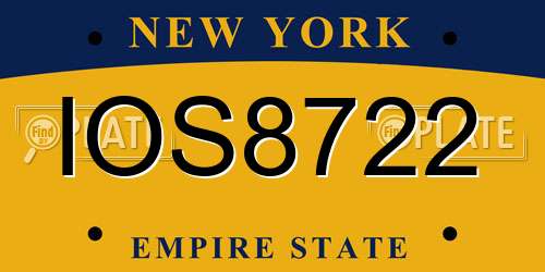IOS8722 New York License Plate
