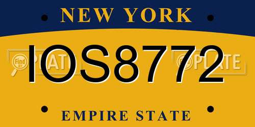 IOS8772 New York License Plate