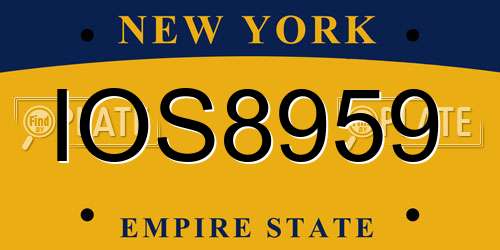 IOS8959 New York License Plate
