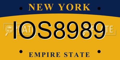 IOS8989 New York License Plate