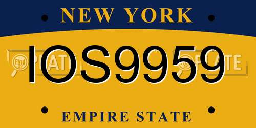 IOS9959 New York License Plate