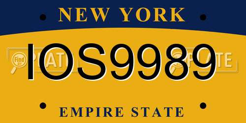 IOS9989 New York License Plate