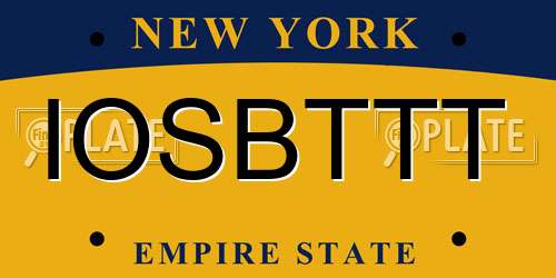 IOSBTTT New York License Plate