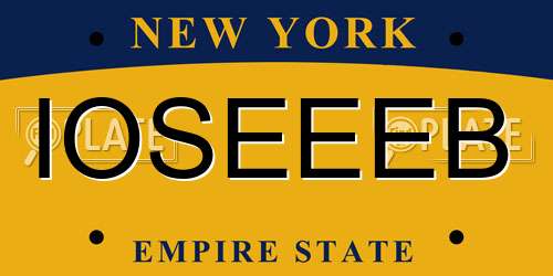 IOSEEEB New York License Plate