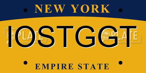 IOSTGGT New York License Plate