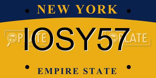 IOSY57 New York License Plate