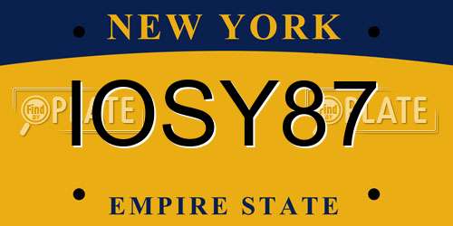 IOSY87 New York License Plate