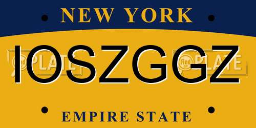 IOSZGGZ New York License Plate