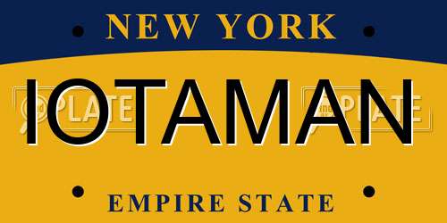 IOTAMAN New York License Plate