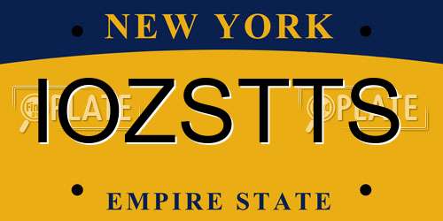 IOZSTTS New York License Plate