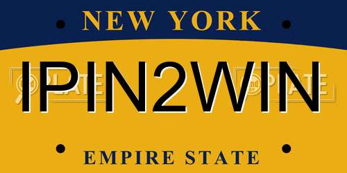 IPIN2WIN New York License Plate