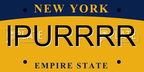 IPURRRR New York License Plate