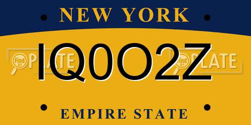 IQ0O2Z New York License Plate