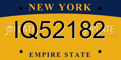 IQ52182 New York License Plate