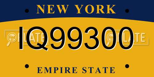 IQ99300 New York License Plate