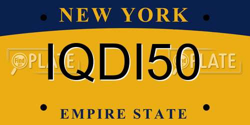IQDI50 New York License Plate