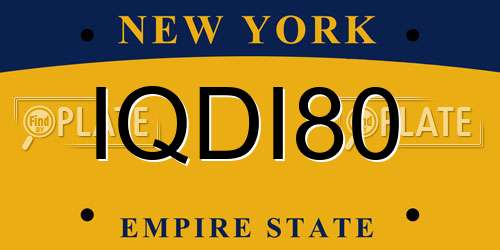 IQDI80 New York License Plate