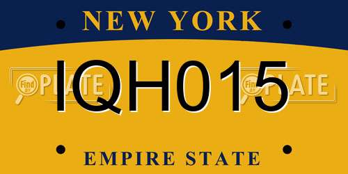 IQH015 New York License Plate