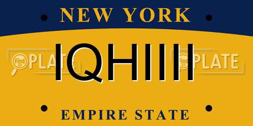 IQHIIII New York License Plate