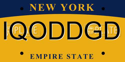 IQODDGD New York License Plate