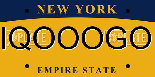 IQOOOGO New York License Plate
