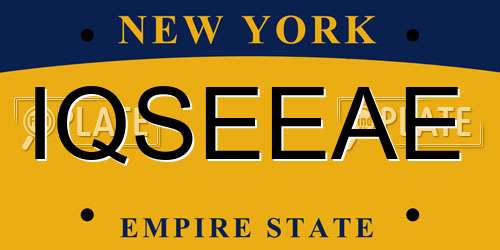 IQSEEAE New York License Plate