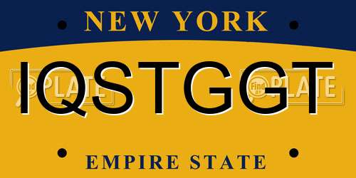 IQSTGGT New York License Plate