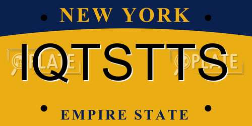IQTSTTS New York License Plate