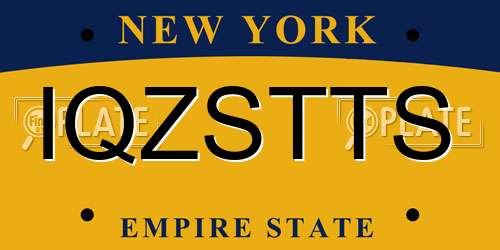 IQZSTTS New York License Plate
