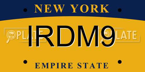 IRDM9 New York License Plate